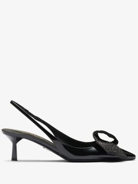 Prada 55mm crystal-embellished slingback pumps