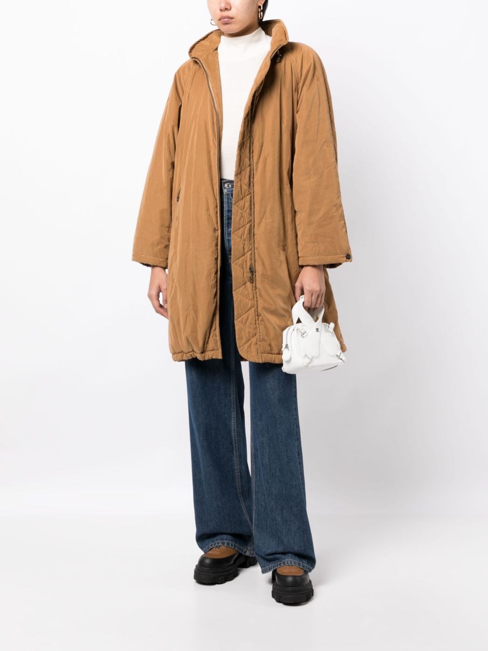 Burberry Pre-Owned 1990-2000 jas met opstaande kraag - Bruin
