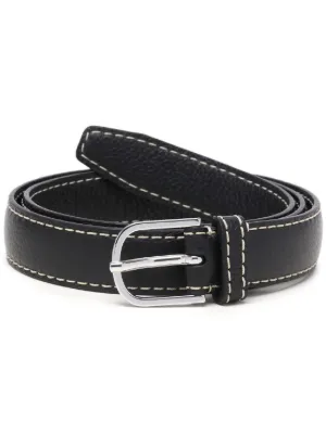 Black leather best sale with white stitching