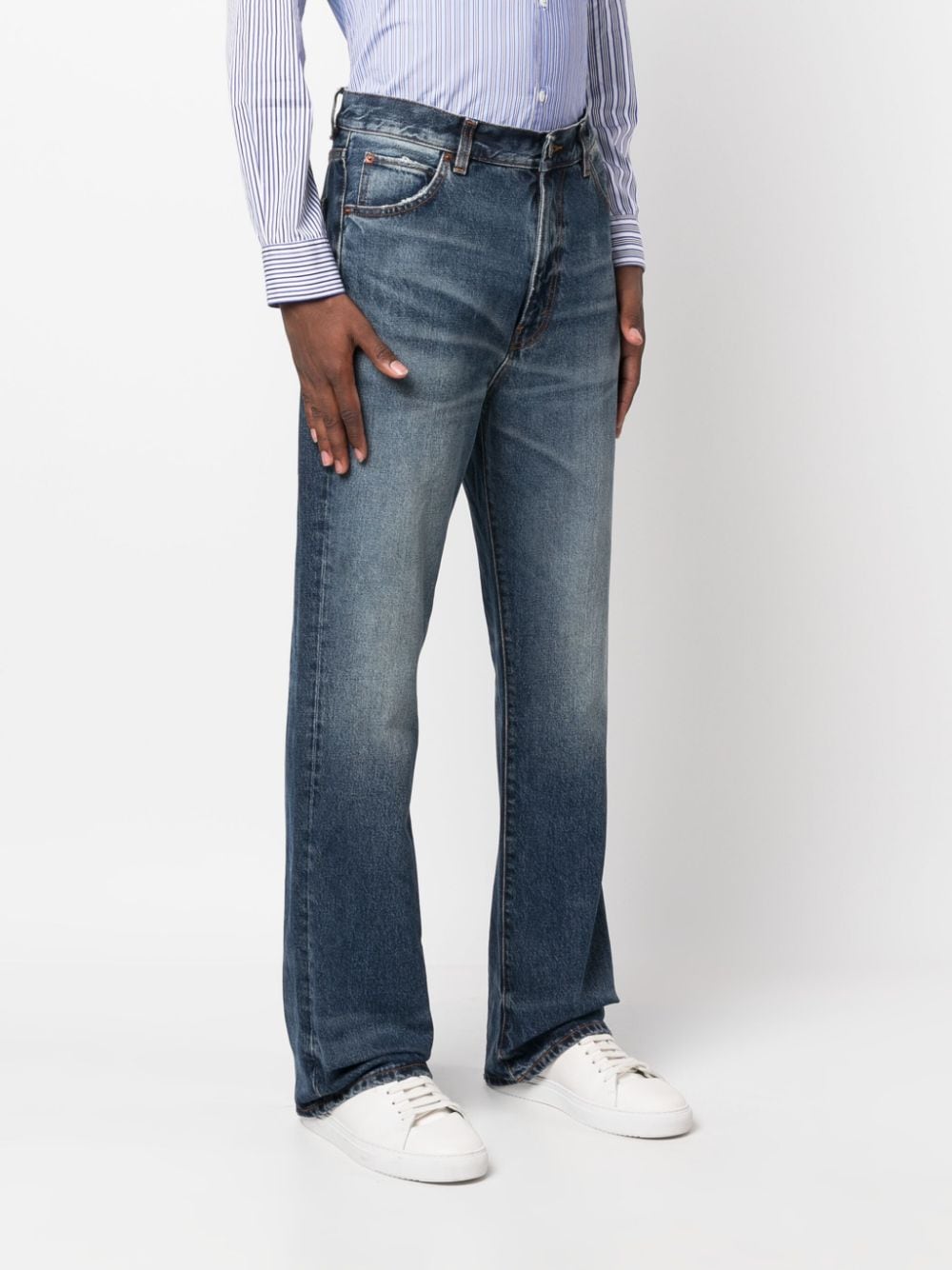 Shop Haikure Stonewashed Straight-leg Jeans In Blue