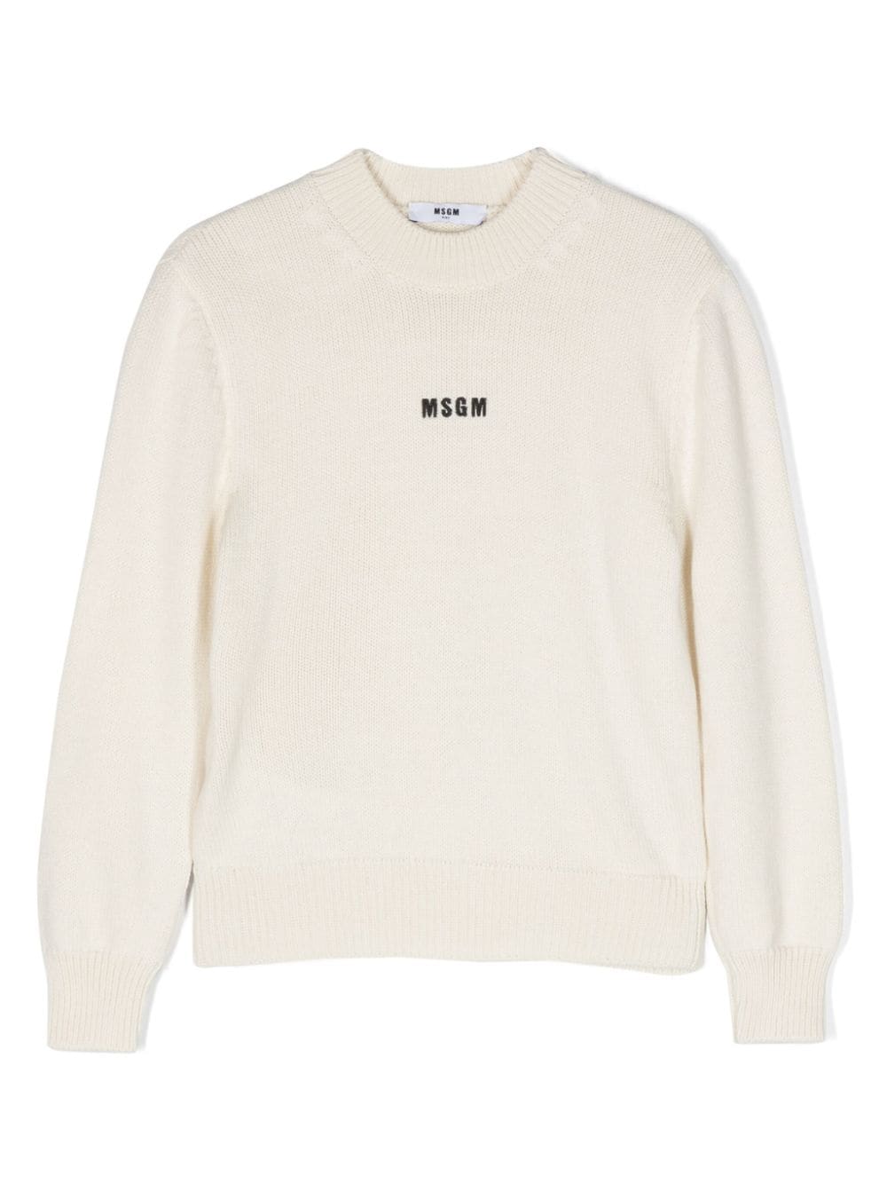 Image 1 of MSGM Kids logo-embroidered knitted jumper