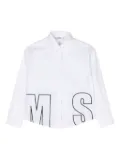 MSGM Kids logo-embroidered cotton shirt - White