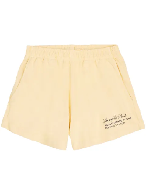 Sporty & Rich logo-print cotton track shorts