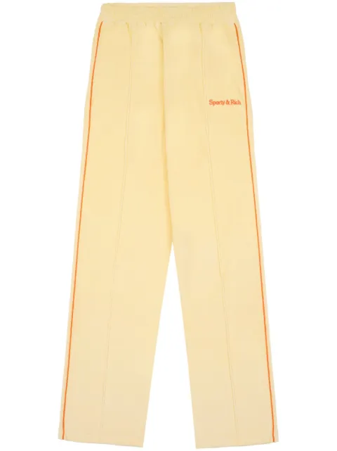 Sporty & Rich logo-embroidered terrycloth track pants