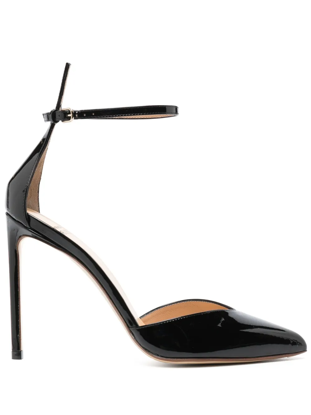 Shop Francesco Russo 105mm Patent-leather Sandals In Black