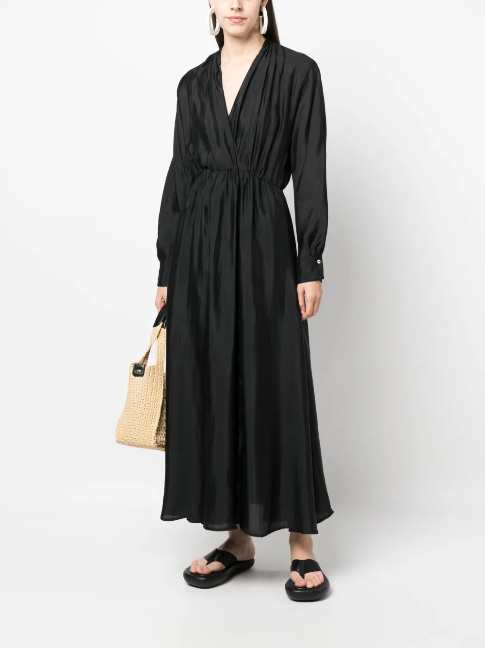 Forte Forte Maxi-jurk van zijdemix - Zwart
