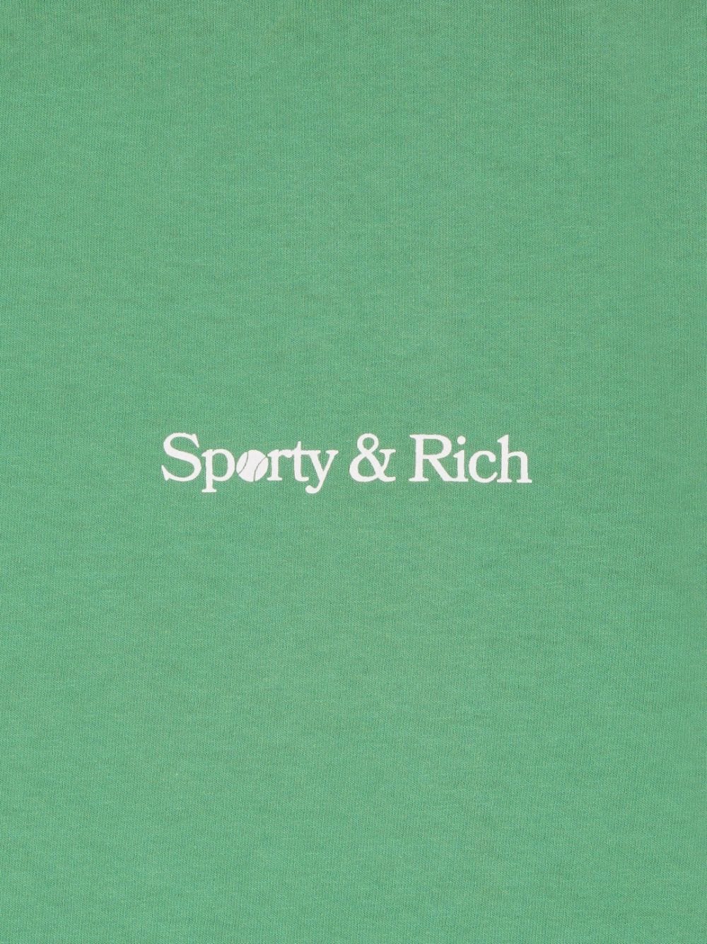 Shop Sporty And Rich Logo-print Cotton Sweatshirt In Green