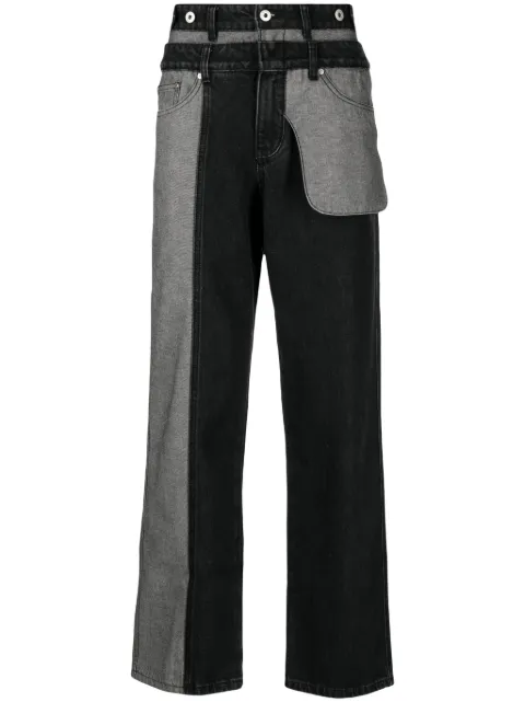 Feng Chen Wang 分层式拼接牛仔裤