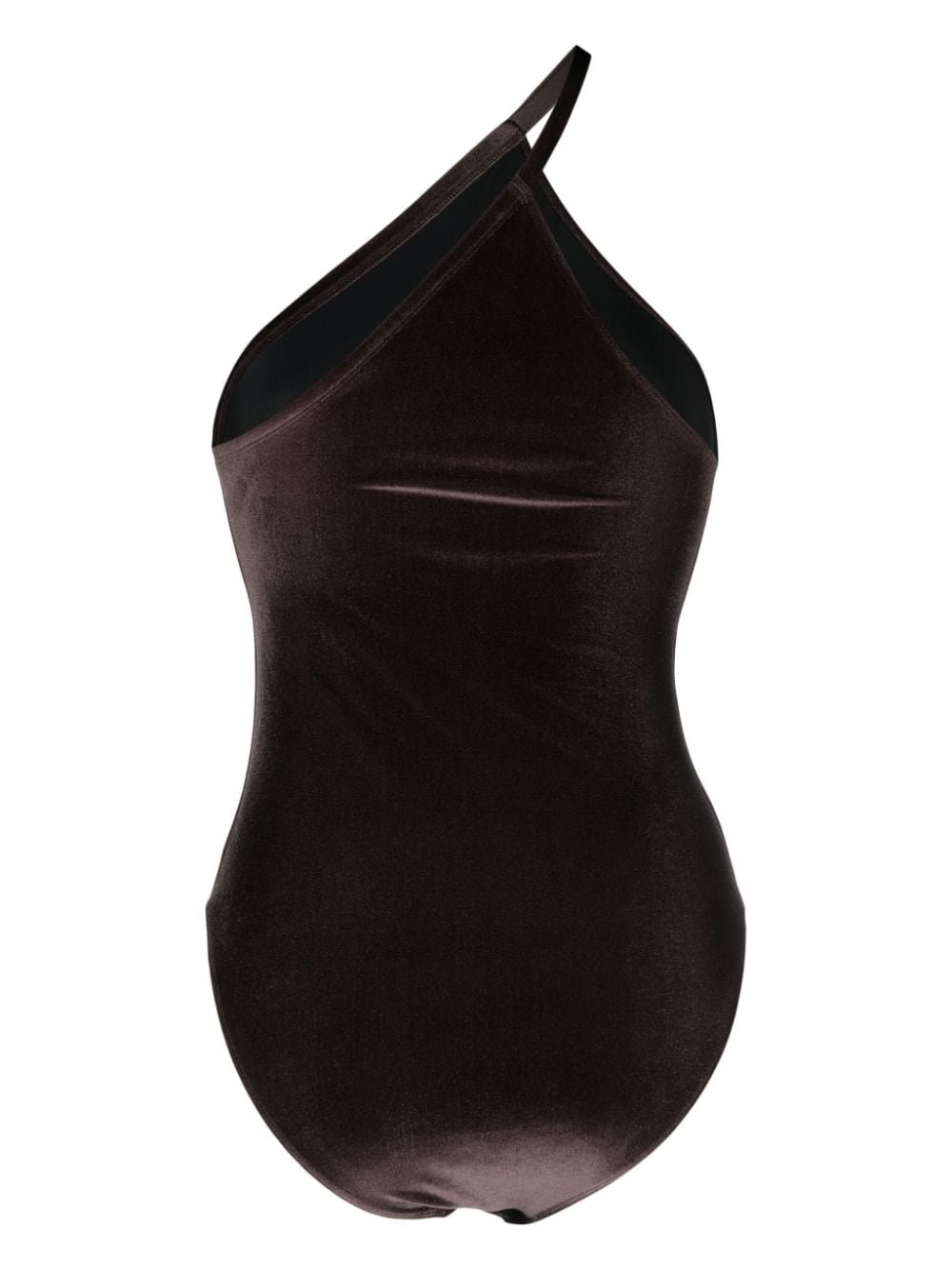 Shop Filippa K Asymmetric One-shoulder Swimsuit In Braun
