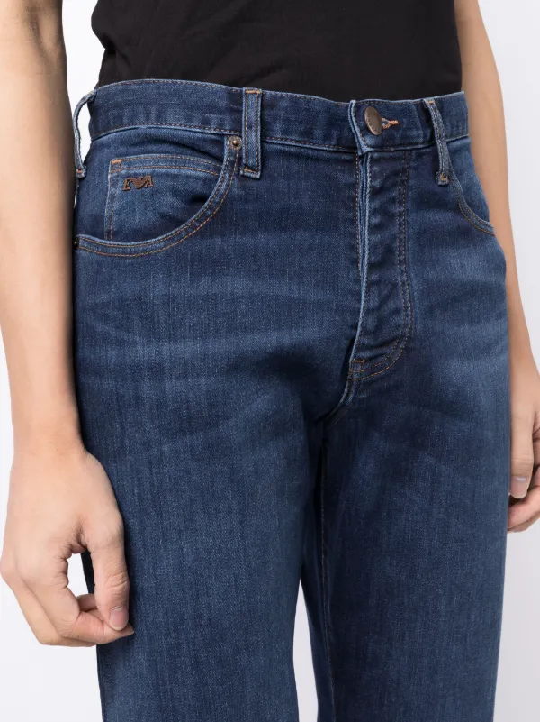 Emporio Armani Jean J21 a Coupe Droite Bleu FARFETCH FR
