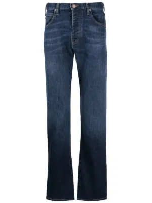 Emporio Armani フェイデッド ストレートジーンズ | ブルー | FARFETCH JP
