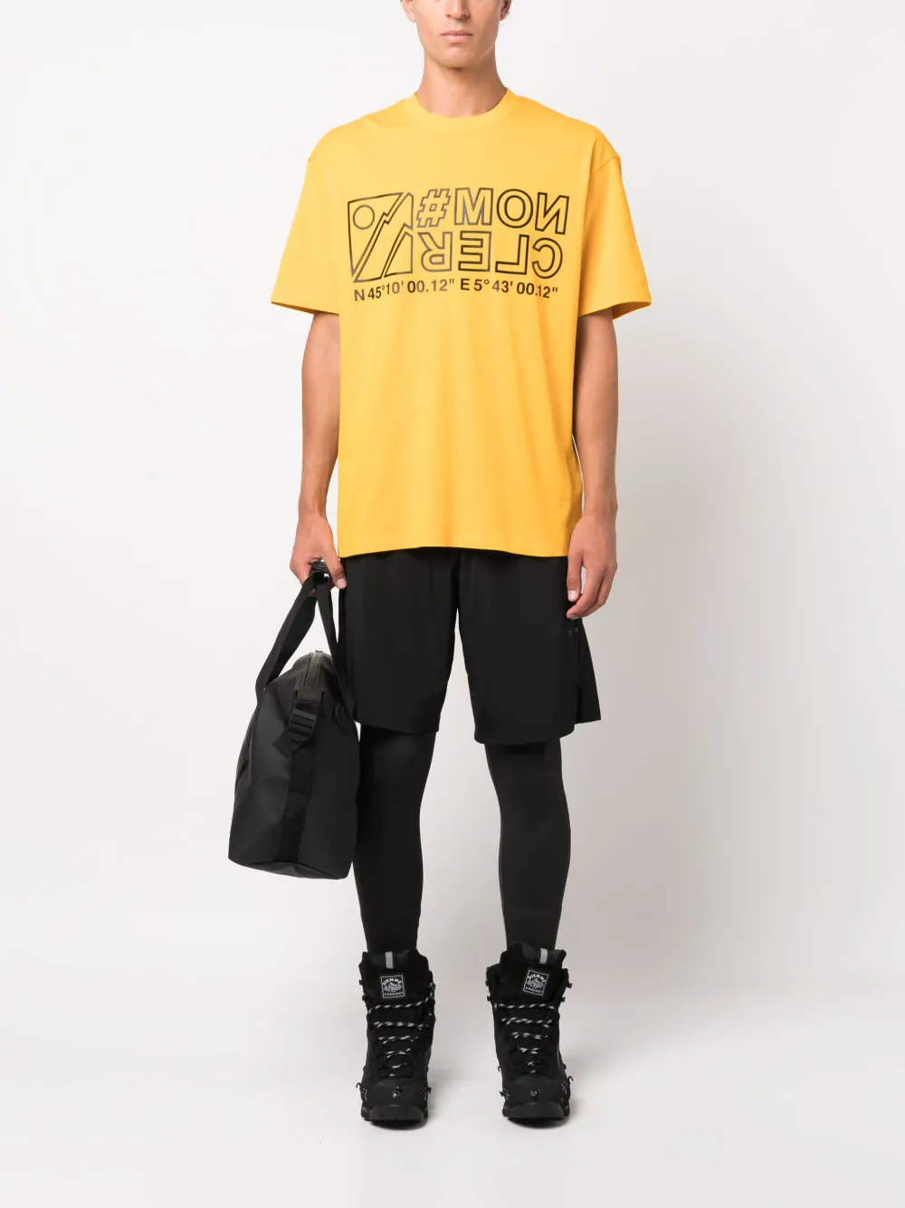 Moncler Grenoble logo-print cotton T-shirt - Geel