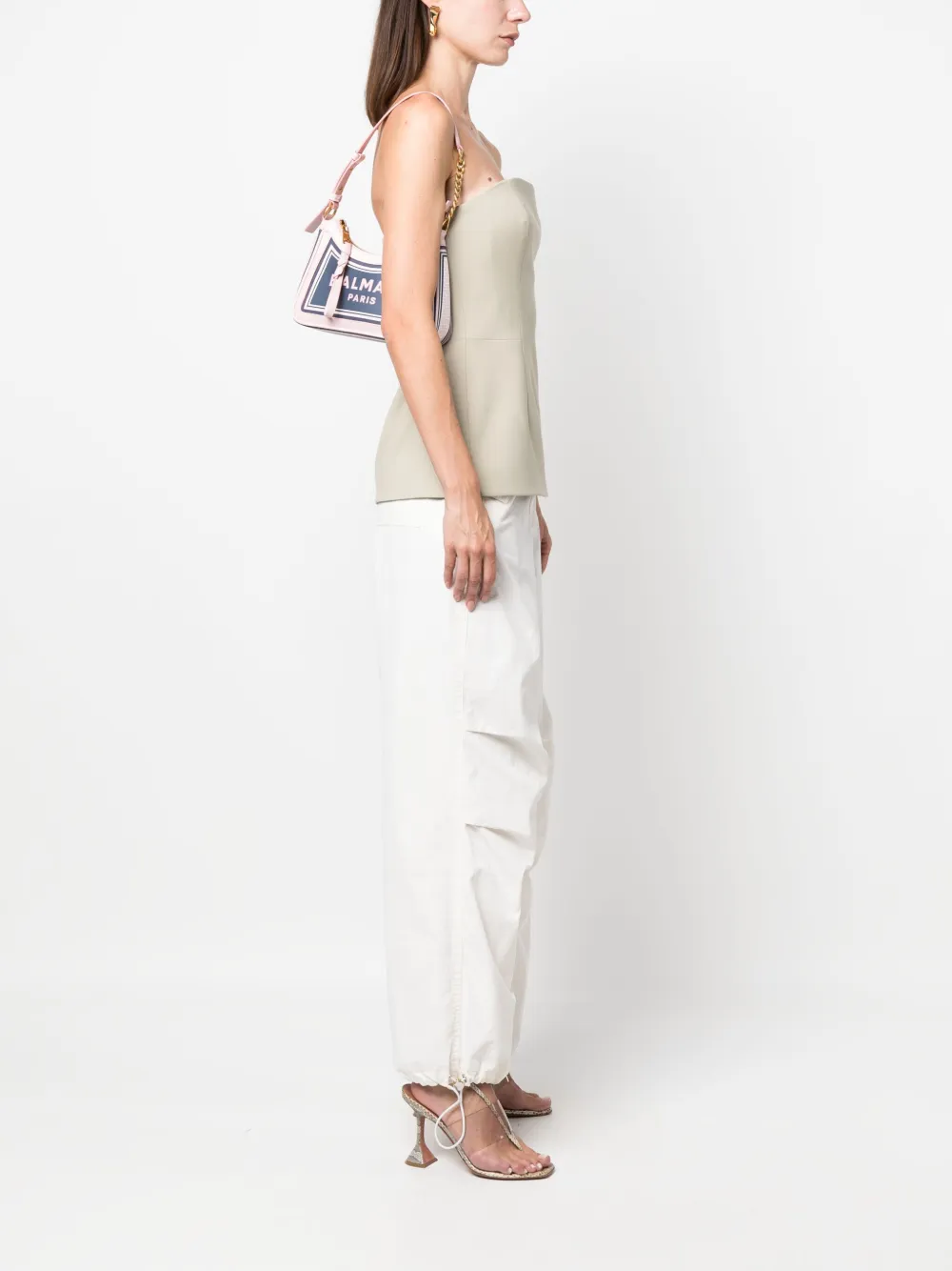 Balmain Schoudertas met logopatch - Roze