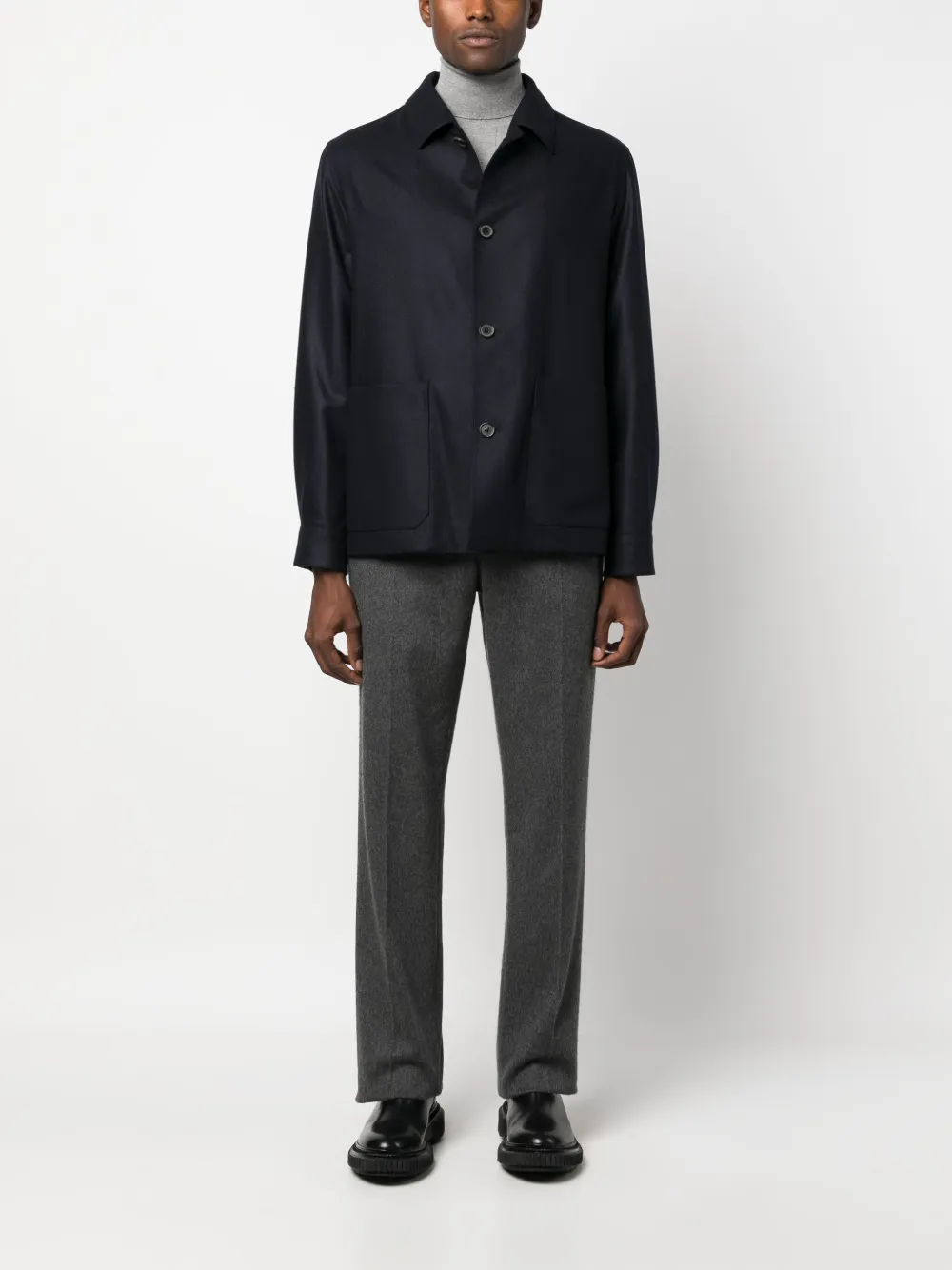 Zegna Wollen shirtjack - Blauw