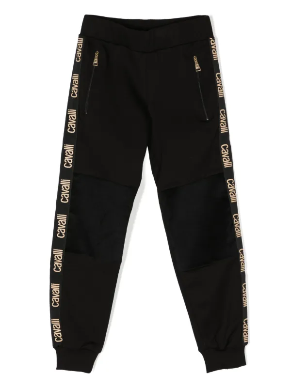 Roberto Cavalli Junior logo stripe Track Pants Farfetch