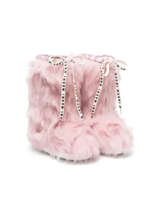 Kids faux fur boots clearance