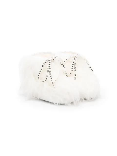 Marni Kids faux-fur lace-up boots