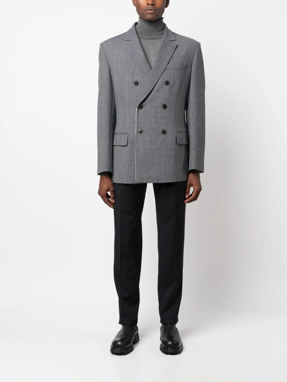 Lardini Broek met geplooide taille - Blauw