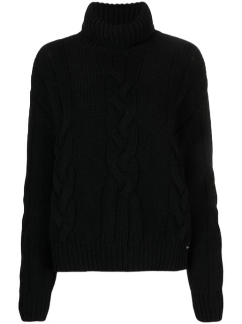 Herno cable-knit long-sleeved jumper