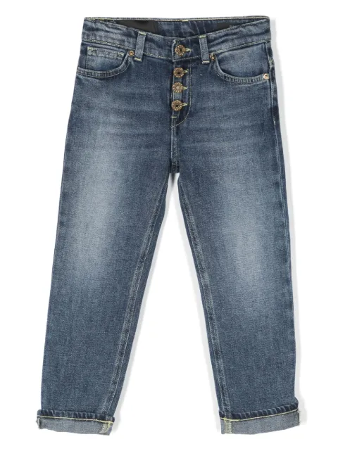 DONDUP KIDS logo-patch straight-leg jeans