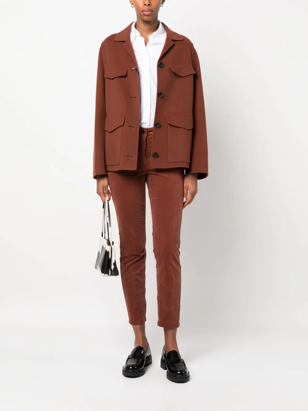 Luisa Cerano mid-rise slim-cut trousers - Bruin