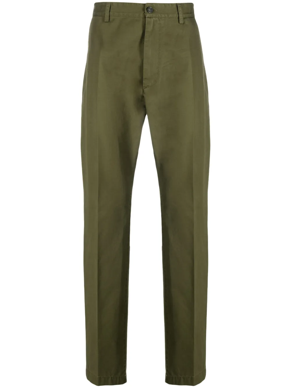 Dsquared2 Pressed-crease Cotton Straight-leg Trousers In Green