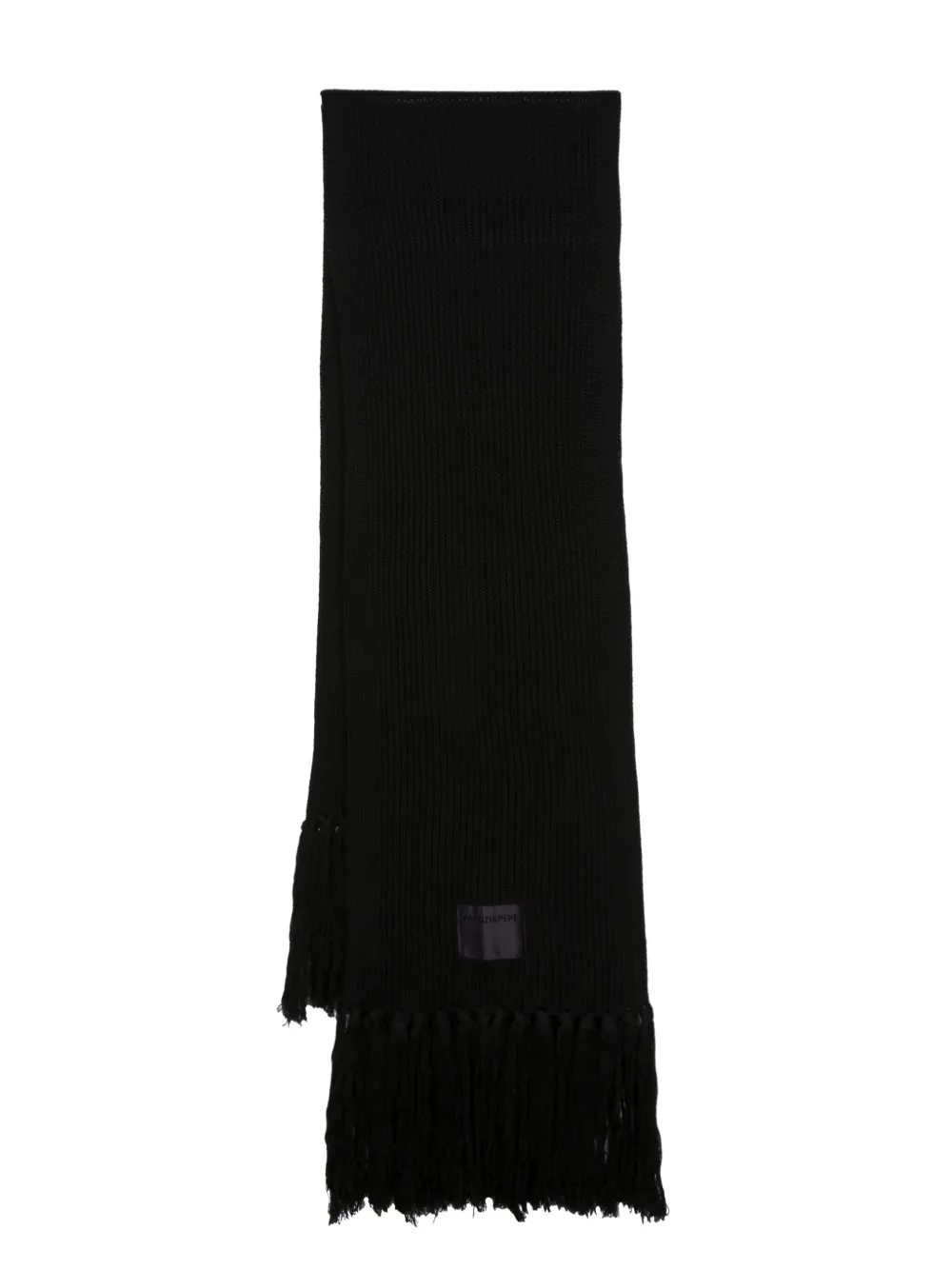 ribbed-knit wool scarf