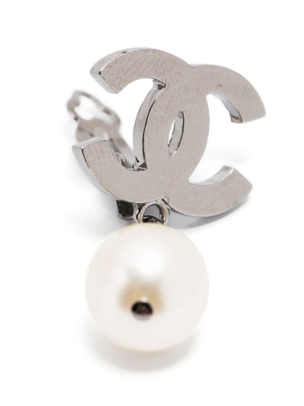 Chanel Pre-owned 2010 CC Faux-Pearl Clip-On Earrings - White