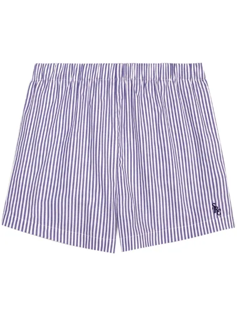 Sporty & Rich bermudas de popelina con rayas estampadas