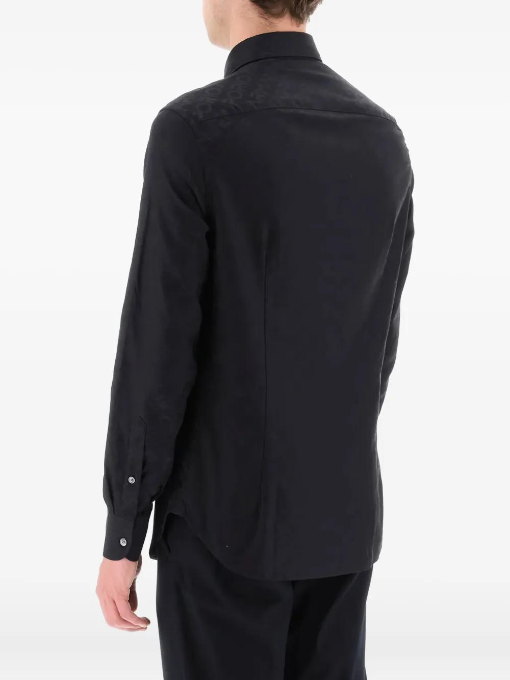 Emporio Armani Overhemd met patroon met reliëf Zwart