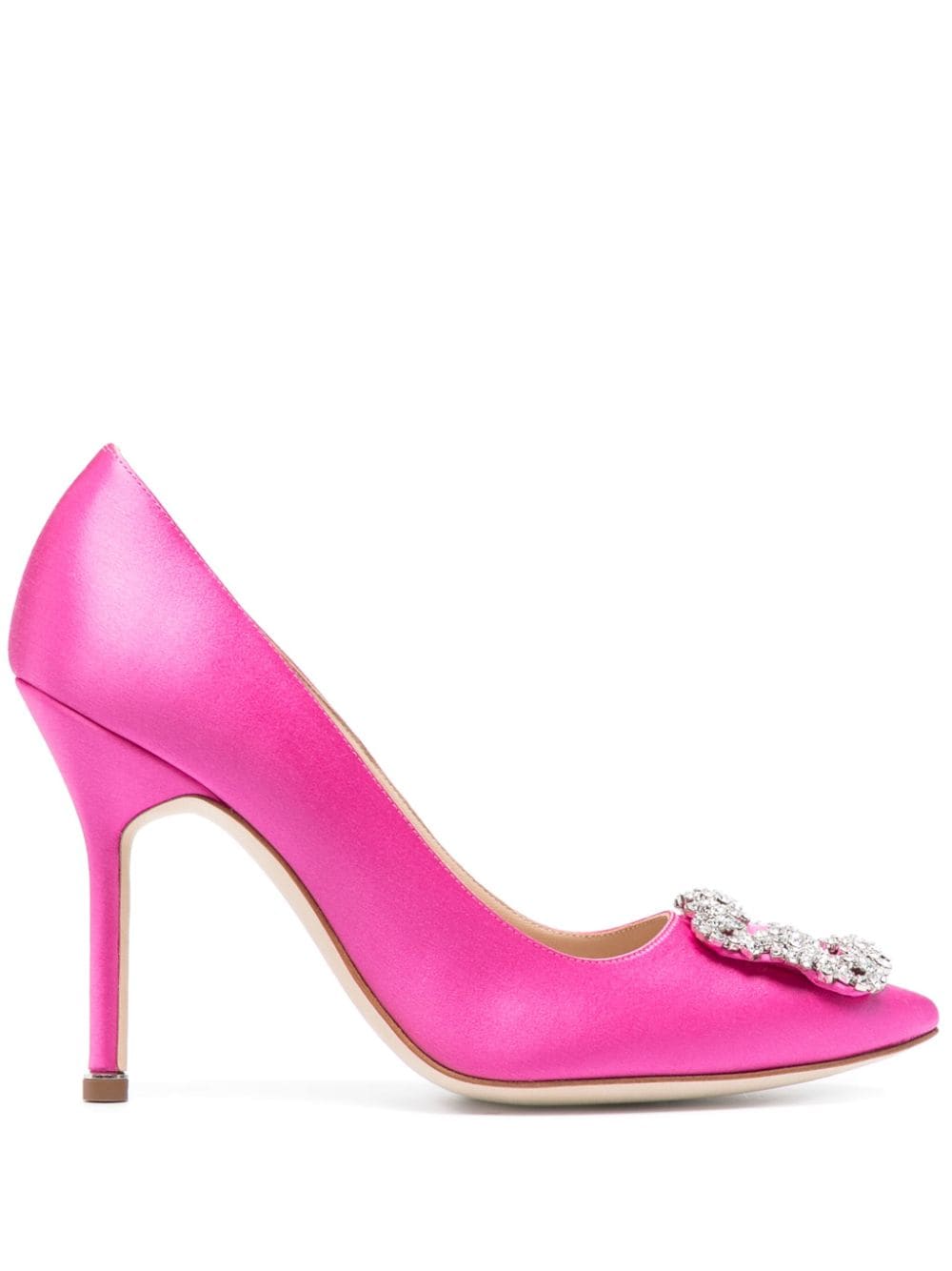 Shop Manolo Blahnik Hangisi 105mm Pointed-toe Pumps In Pink