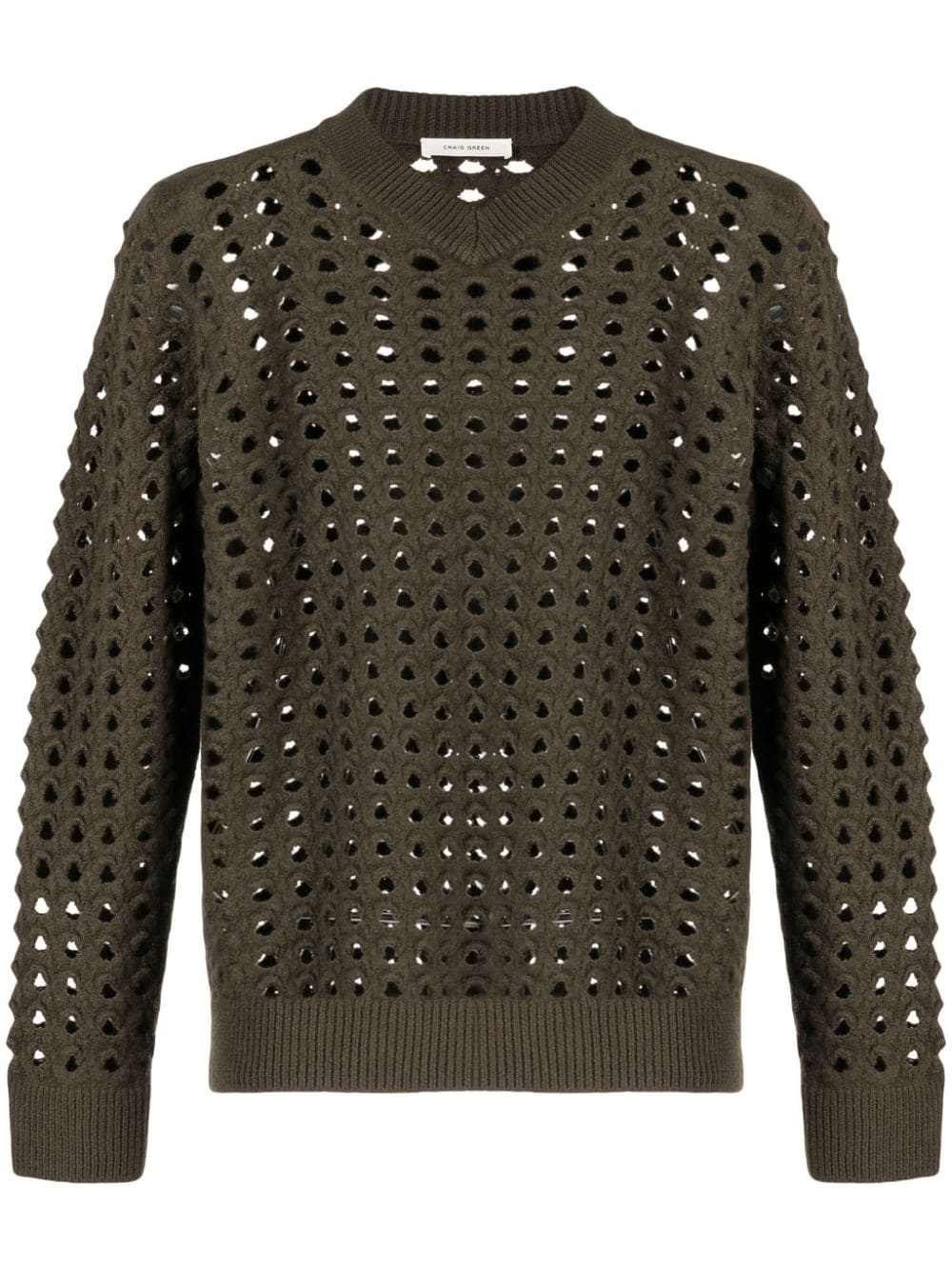 long-sleeve perforated sweatshirt