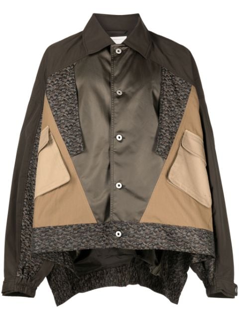 Feng Chen Wang lightweight panelled shirt jacket