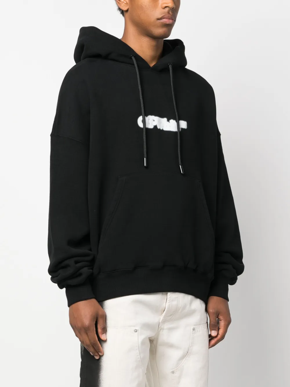 Off-White logo-print cotton hoodie Men