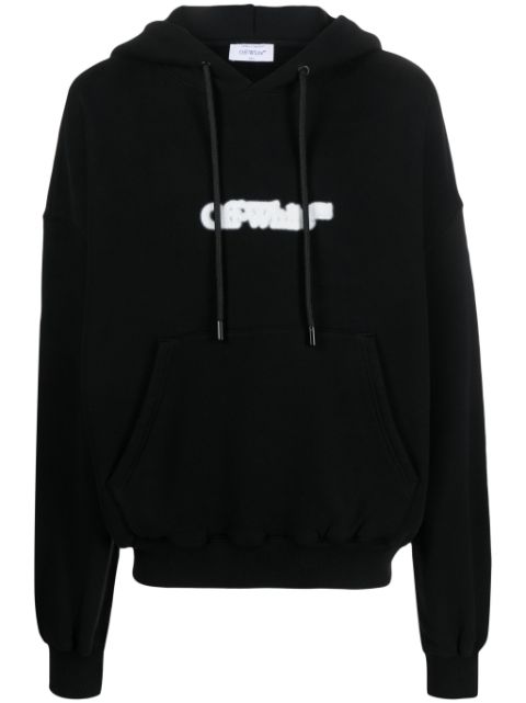 Off-White logo-print cotton hoodie Men