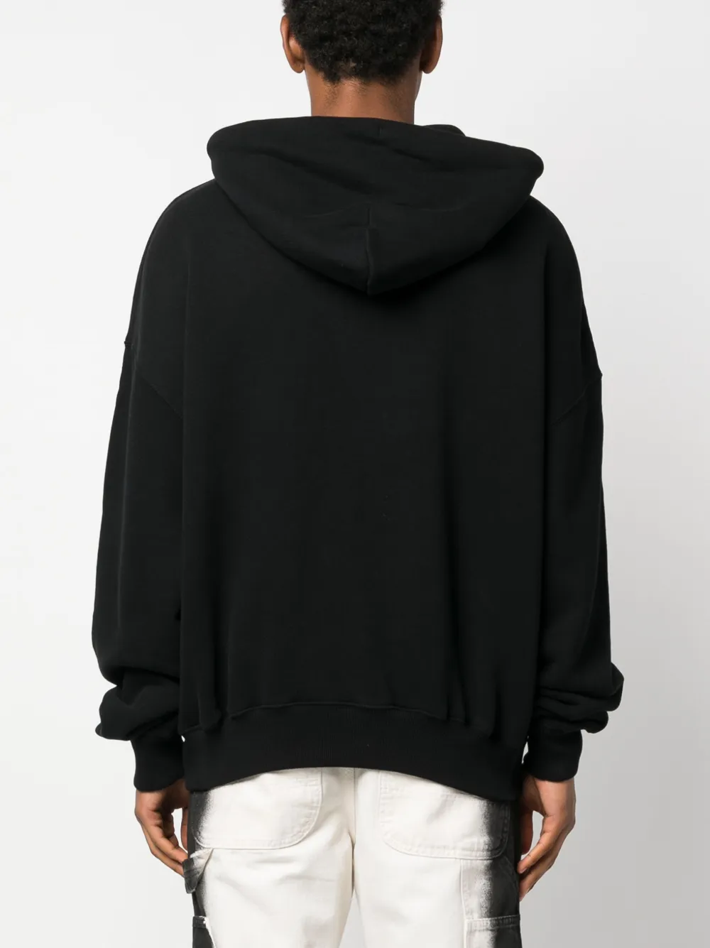 Off-White logo-print cotton hoodie Men