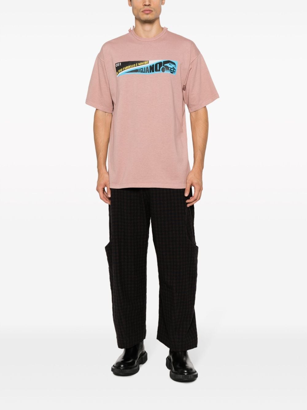 Shop Magliano Graphic-print Cotton T-shirt In Pink