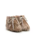Marni Kids faux-fur lace-up boots - Brown