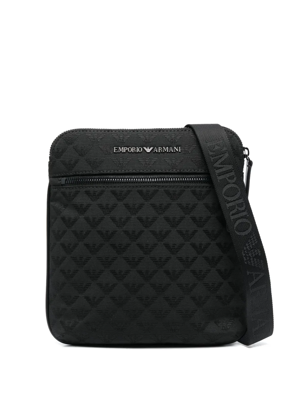 Emporio Armani logo jacquard Messenger Bag Black FARFETCH