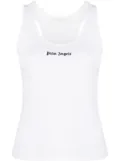 Palm Angels logo-print ribbed tank top - White
