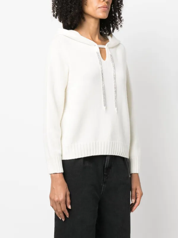 Fabiana Filippi フーデッド Vネックセーター | ホワイト | FARFETCH JP