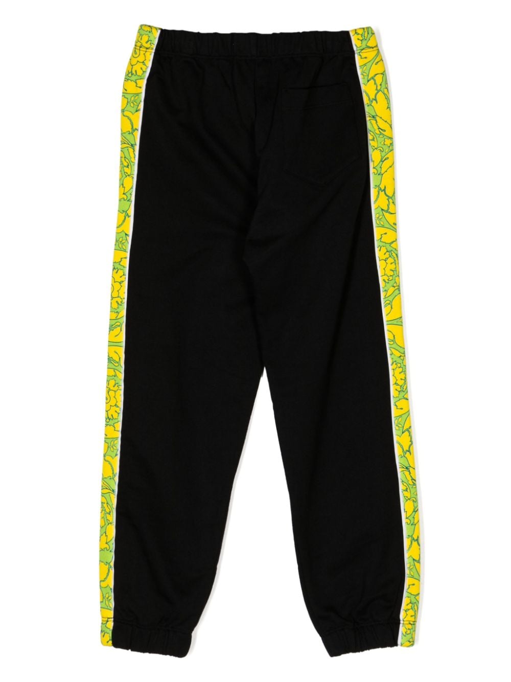 Shop Versace Stripe-detailing Cotton Track Pant In Black