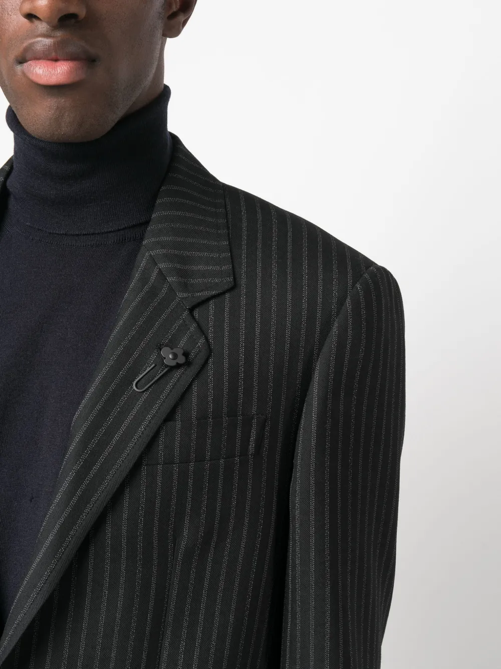 Lardini Blazer met krijtstreep Zwart