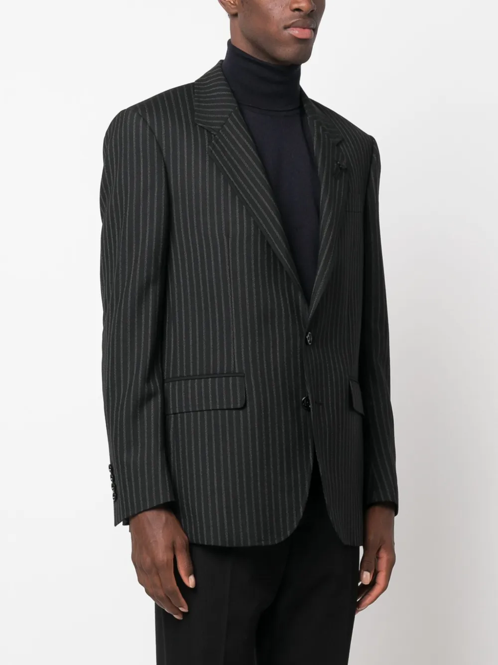 Lardini Blazer met krijtstreep Zwart