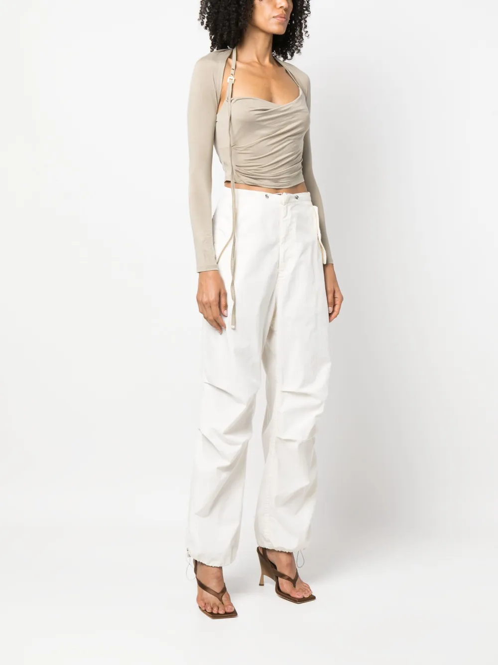Geagodelia Camicia da Donna Elegante off-Shoulder Top Camicette con Volant Camicie Estive Donne Blusa Elegante Donna Cerimonia (Bianco, S