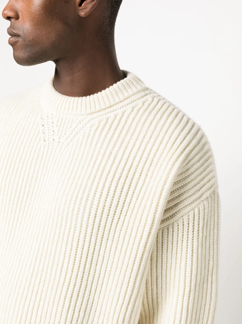 Jil Sander リブニット セーター | ニュートラル | FARFETCH JP