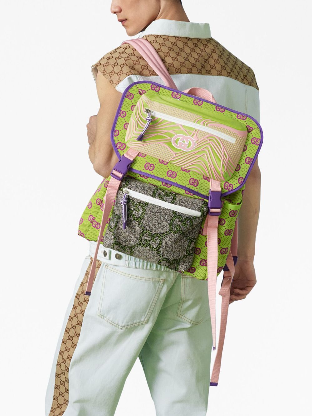 efterskrift længde influenza Gucci GG-monogram buckle-fastening Backpack - Farfetch