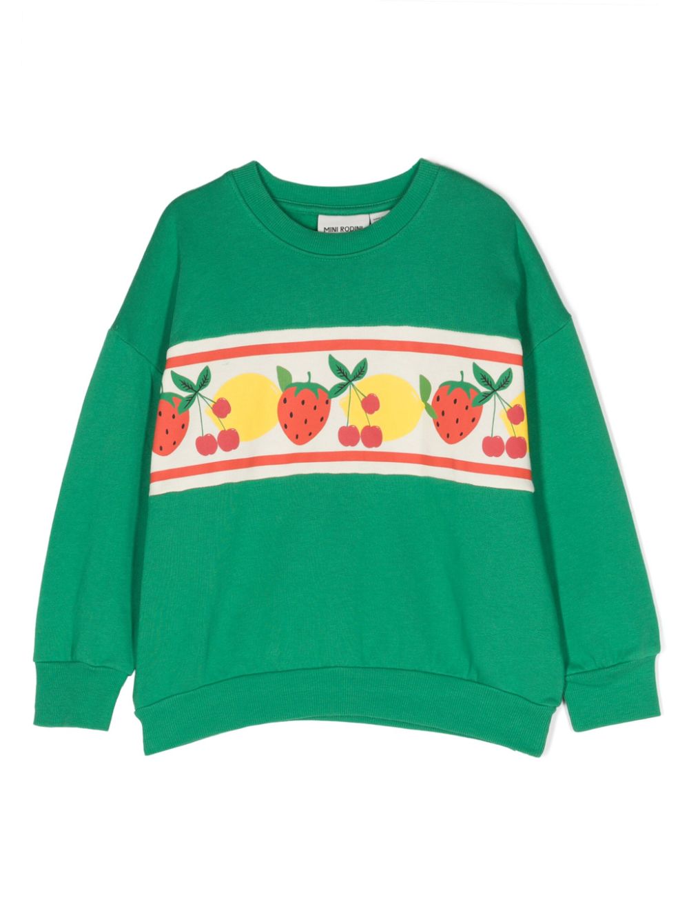 mini rodini sweat en coton à motif graphique - vert