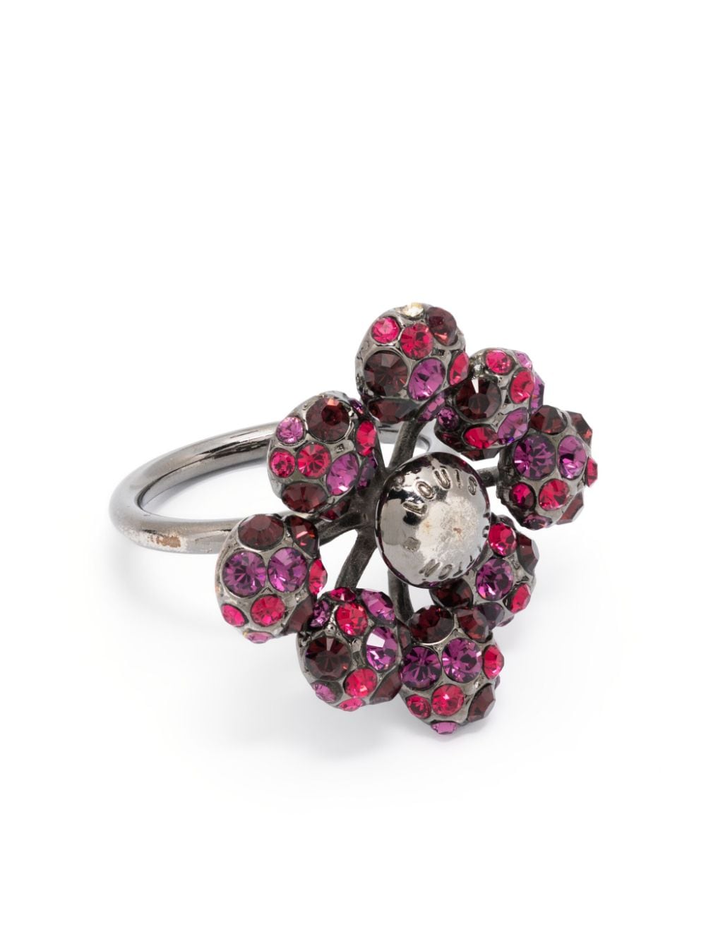 2000s rhinestone-embellished floral ring