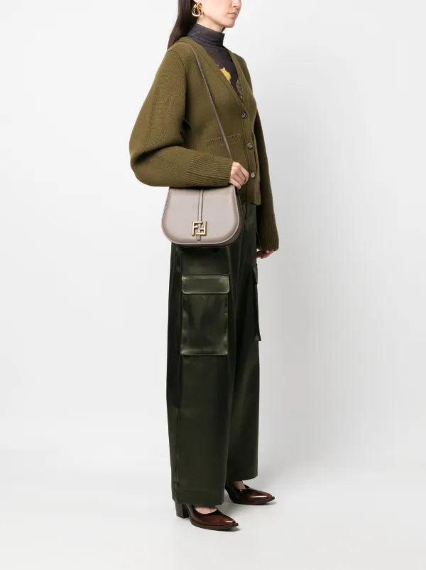 FENDI C'mon レザーショルダーバッグ M | ブラウン | FARFETCH JP